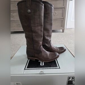 Frye Melissa Button Slate Knee-High Boots